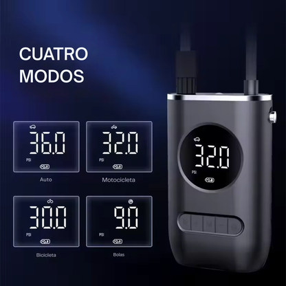Mini Compresor de Aire Digital Inalámbrico Portátil – Para Auto, Moto y Bicicleta