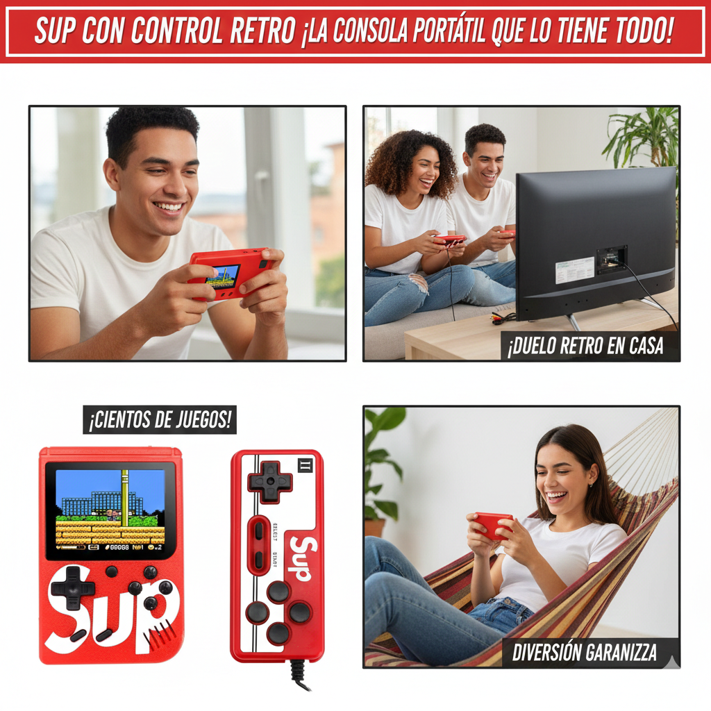 Consola Retro SUP con Control (2 Jugadores)