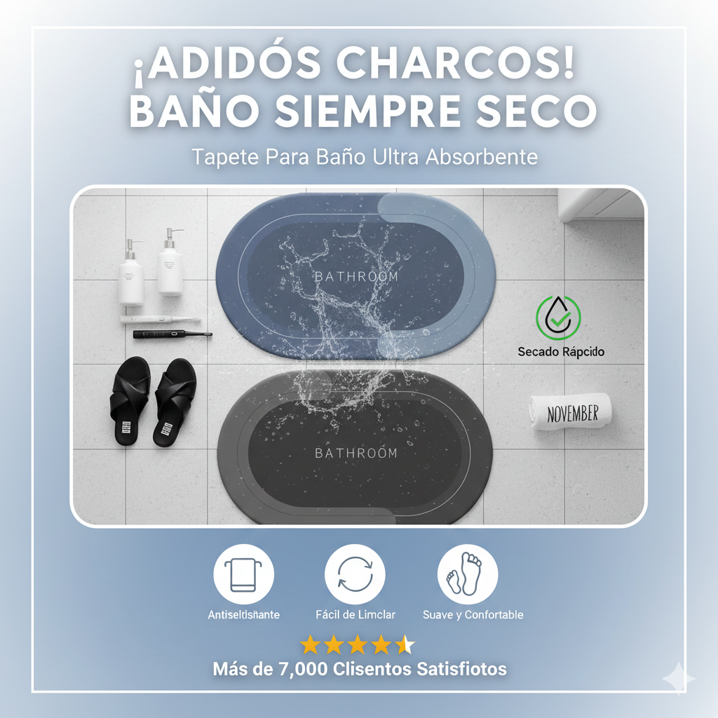 Tapete Antideslizante para Baño – Evita Resbalones y Caídas